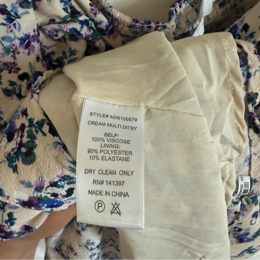 Astr The Label Floral Rouched Square Neck Bubble Sleeve Midi Dress Size M - Picture 6 of 7